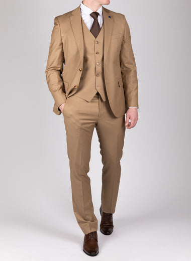 Beige Milano Couture Three Piece Suit