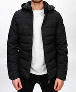 Black Hooded Padded Jacket