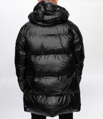 Black High Shine Mid Length Jacket