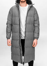 Grey Padded Longline Jacket