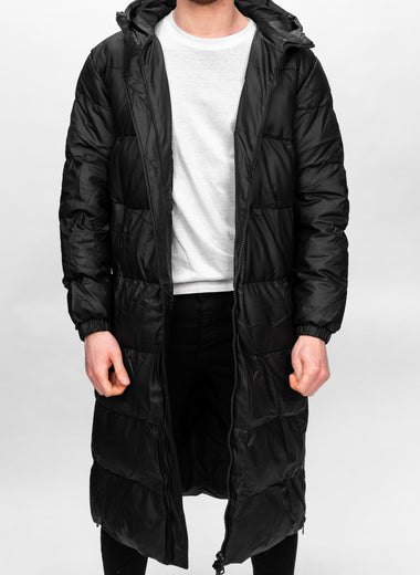 Black Padded Longline Jacket