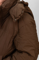 Brown Hooded Extra Padded Puffer Jacket