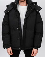 Black Hooded Extra Padded Puffer Jacket