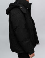 Black Hooded Extra Padded Puffer Jacket