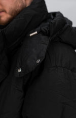 Black Hooded Extra Padded Puffer Jacket