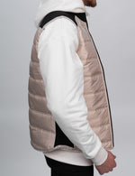 Beige & Black Lightweight Padded & Ribbed Body Warmer