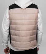 Beige & Black Lightweight Padded & Ribbed Body Warmer