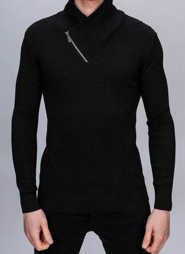 Black Zip Neck Knitwear