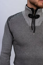 Dark Grey Buckle Detail Knit Jumper