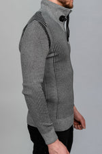 Dark Grey Buckle Detail Knit Jumper