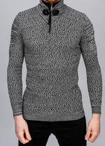 Grey Buckle Detail Knit Jumper