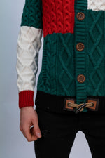 Multi-Coloured Button Detail Knitted Cardigan