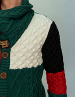 Multi-Coloured Button Detail Knitted Cardigan