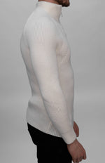 White Half Zip Knitted Jumper