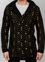 Black & Camel Double Breasted Thick Knit Cardigan