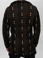 Black & Camel Double Breasted Thick Knit Cardigan