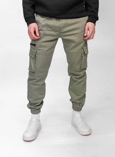 Light Green Stretch Cuffed Cargos