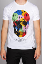 George V Diamante Multicolour Smiley Skull T-Shirt