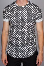 Patterned Roll Sleeve T-Shirt