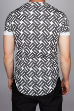 Patterned Roll Sleeve T-Shirt