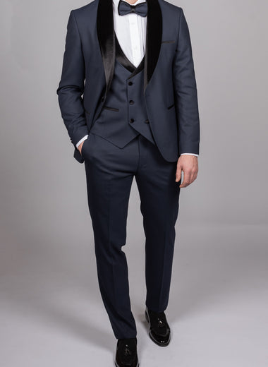 Navy Velvet Shawl Lapel Tux