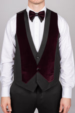 Plum Velvet Tux Three Piece Suit