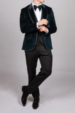 Green Velvet Tux Three Piece Suit