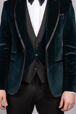 Green Velvet Tux Three Piece Suit