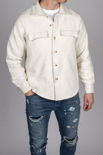 White Diamond Pattern Overshirt