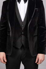 Black Velvet Tux Three Piece Suit