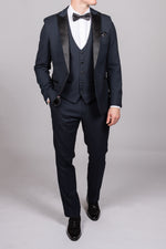 Dalton - Navy Tux Lapel Diamond Blazer