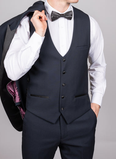 Dalton - Navy Diamond Waistcoat