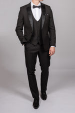 Dalton - Black Tux Lapel Diamond Blazer