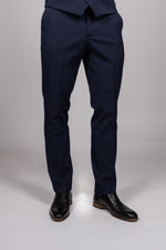 Bromley - Navy Check Trousers