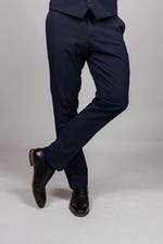 Bromley - Navy Check Trousers