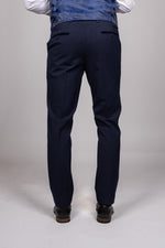 Bromley - Navy Check Trousers