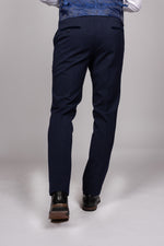 Bromley - Navy Check Trousers