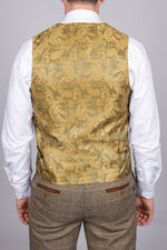 Ted - Tan Tweed Check Waistcoat