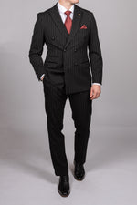 Rocco - Black Pinstripe Double Breasted Blazer