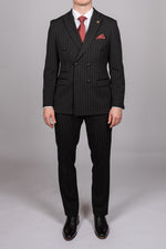 Rocco - Black Pinstripe Double Breasted Blazer