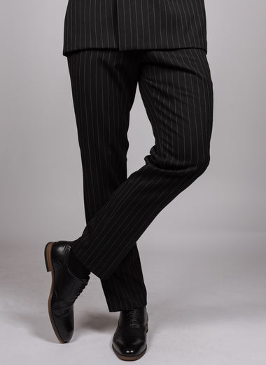 Rocco - Black Pinstripe Trousers