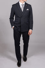 Rocco - Navy Pinstripe Double Breasted Blazer