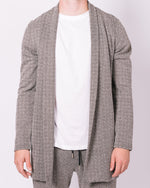 Longline Herringbone Pattern Cardigan