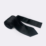 Milano Couture Black Plain Tie & Pocket Square Set