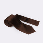 Milano Couture Brown Plain Tie & Pocket Square Set