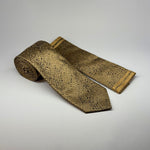 Milano Couture Gold Bark Texture Tie & Pocket Square Set