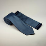 Milano Couture Blue Diamond Pattern Tie & Pocket Square Set