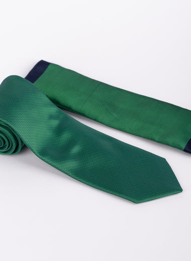 Milano Couture Green Textured Tie & Pocket Square Set