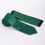 Milano Couture Green Polka Dot Tie & Pocket Square Set