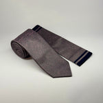 Milano Couture Purple/Navy Houndstooth Tie & Pocket Square Set